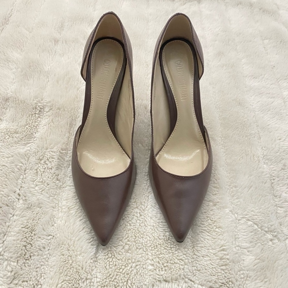 Colin Stuart Dark Brown Leather Pointed Toe Pumps Heels Size 9